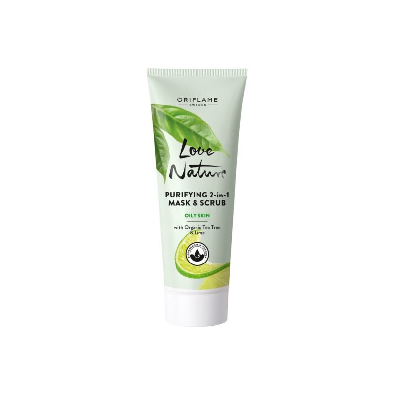 Purifying 2-in-1 Mask & Scrub with Organic Tea Tree & Lime ( 75 ml ) - Image 4